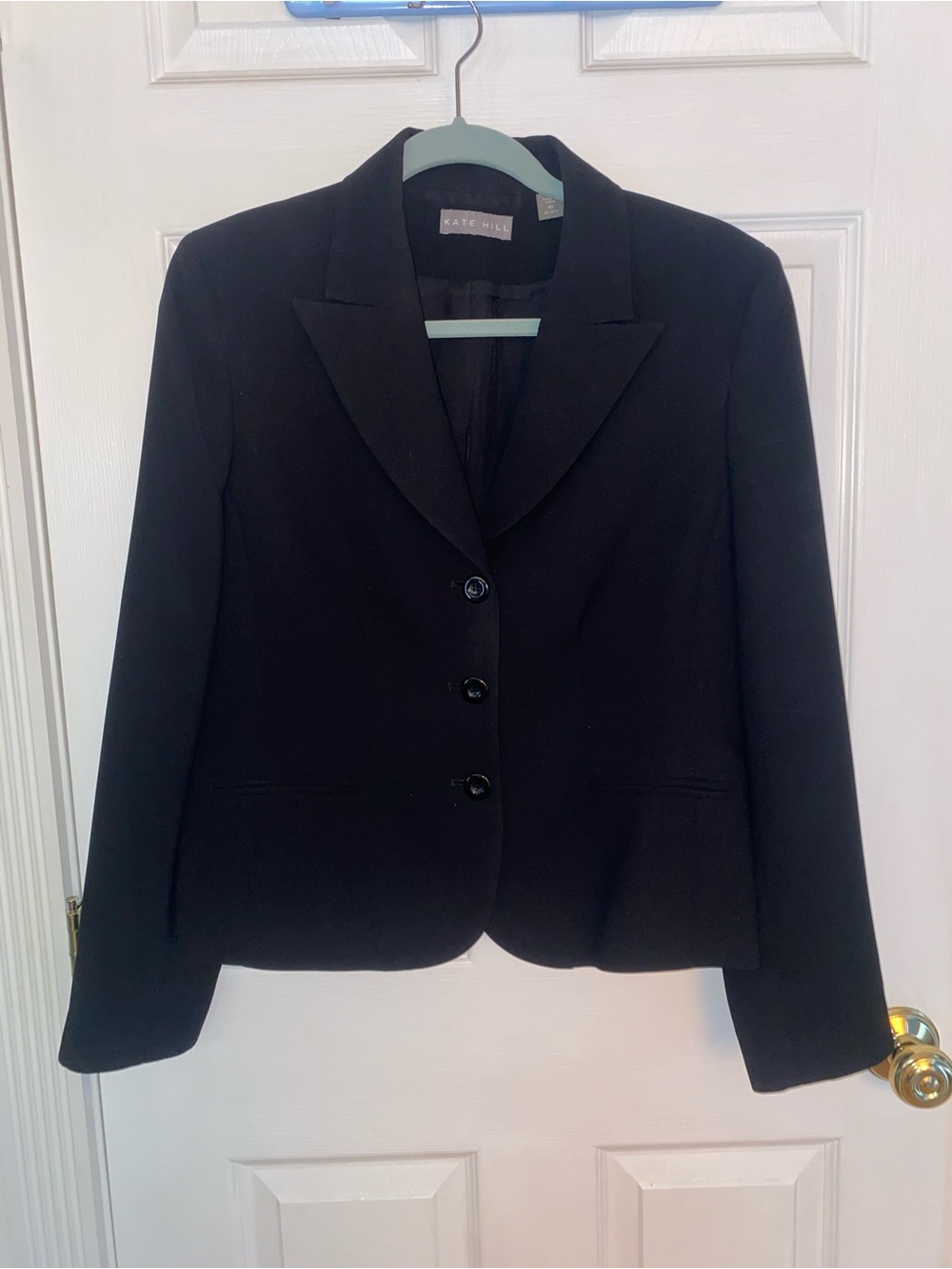 Kate Hill Black Classic Three-Button Blazer